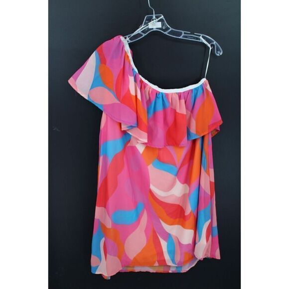 Flying Tomato colorful Ruffle One shoulder Dress size Large NWT - Picture 5 of 8